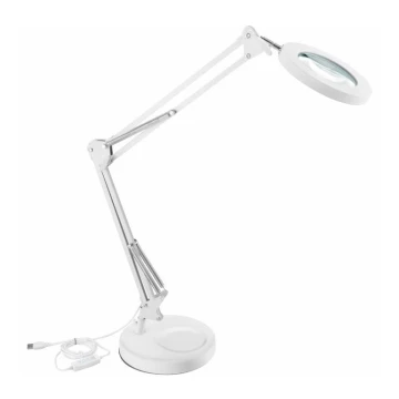 Extol - Lámpara de mesa LED regulable con una lupa LED/8W/5V 2900/4500/7500K blanco