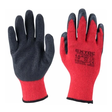 Extol Premium - Guantes de trabajo talla 10" rojo/gris