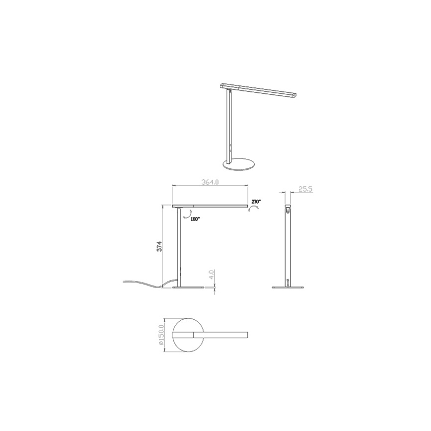 Fabas Luce 3550-30-101 - Lámpara de mesa LED regulable IDEAL LED/10W/230V 3000-6000K negro