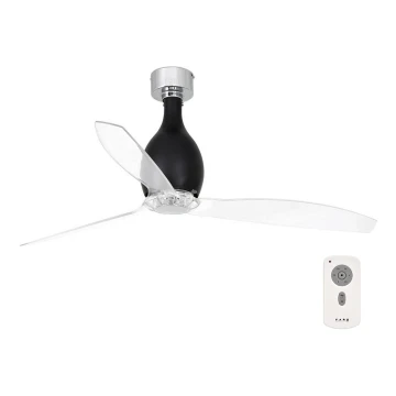 FARO 32026 - Ventilador de techo MINI ETERFAN negro/transparente Ø 128 cm + control remoto