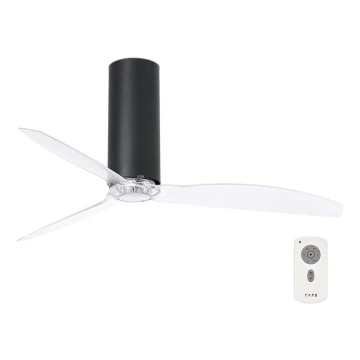 FARO 32036- Ventilador de techo TUBE FAN negro/transparente Ø 128 cm + mando a distancia