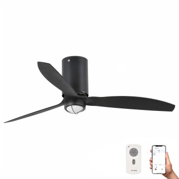 FARO 32043WP-10 - Ventilador de techo LED MINI TUBO VENTILADOR M LED/16W/230V negro d. 128 cm SMART + control remoto