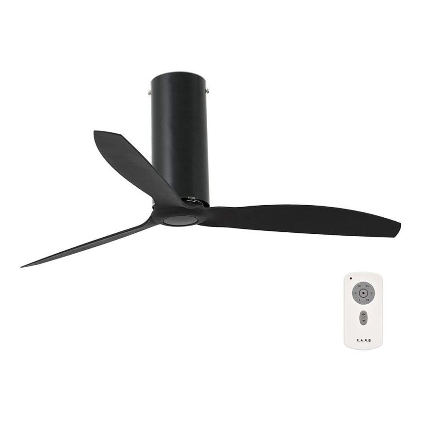 FARO 32060 - Ventilador de techo TUBE FAN negro + mando a distancia