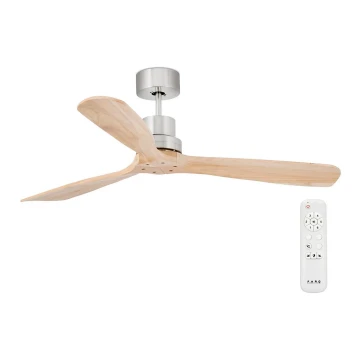 FARO 33373DC - Ventilador de techo LANTAU madera/cromo mate Ø 132 cm + control remoto