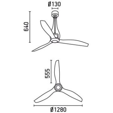 FARO 33381 - Ventilador de techo ETERFAN transparente Ø 128 cm + control remoto