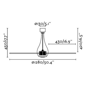 FARO 33382 - Ventilador de techo MINI ETERFAN