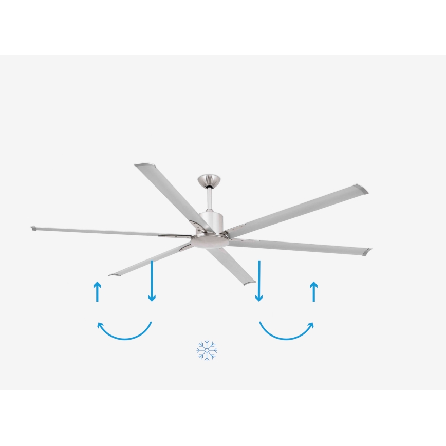 FARO 33465A - Ventilador de techo ANDROS XL cromo mate Ø 213 cm + control remoto