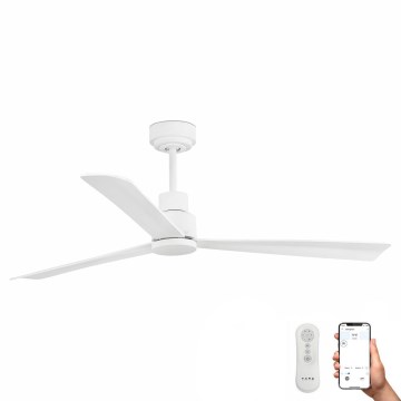 FARO 33487WP- Ventilador de techo NASSAU blanco Wi-Fi Ø 128 cm