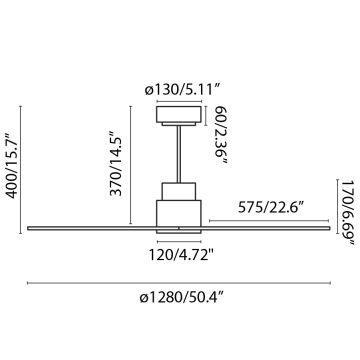 FARO 33487WP- Ventilador de techo NASSAU blanco Wi-Fi Ø 128 cm