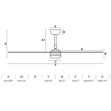 FARO 33814WP-20 - Ventilador de techo LED regulable PUNT M LED/24W/230V 3000K/4200K/6500K blanco d. 130 cm SMART + control remoto