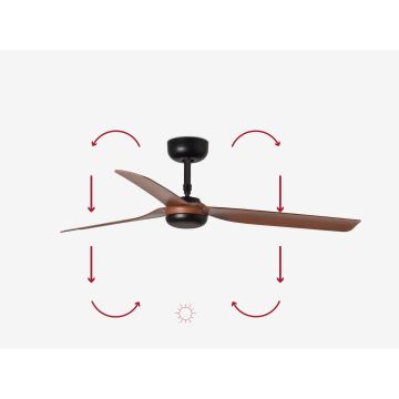 FARO 33817 - Ventilador de techo PUNT marrón/negro Ø 130 cm + control remoto