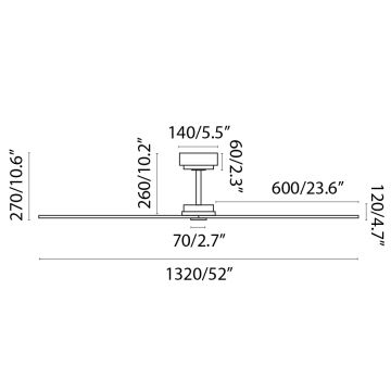 FARO 34100 - Ventilador de techo MILOS negro + control remoto