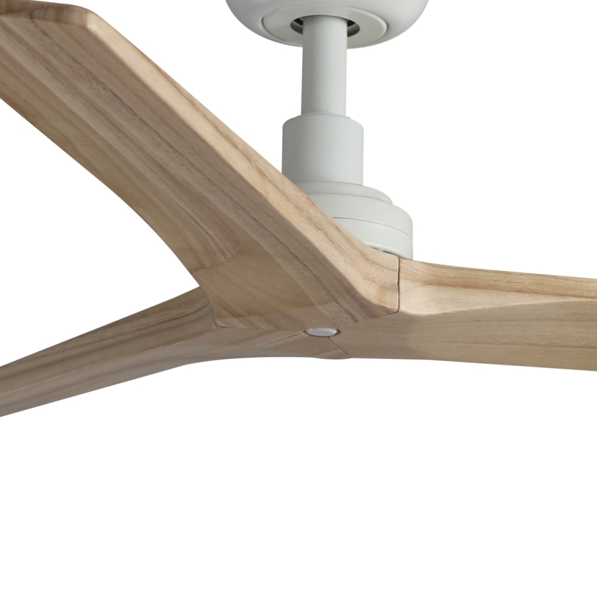 FARO 34281WP - Ventilador de techo KLIM S madera/blanco diá. 92,5 cm + control remoto