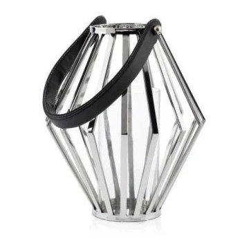 Farol GEOM 31 cm cromo/negro