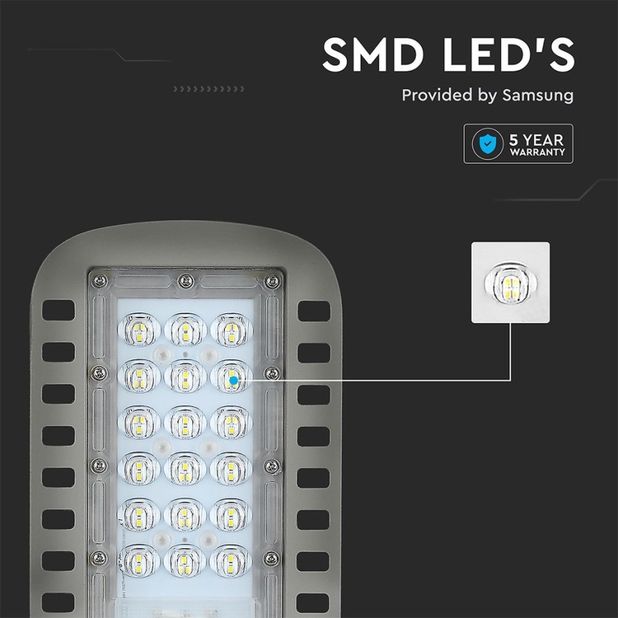 Farola LED SAMSUNG CHIP LED/30W/230V 6500K gris