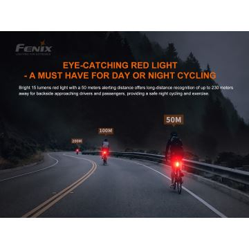 Fenix BC05RV20 - Luz de bicicleta recargable LED LED/USB IP66 15 lm 120 h