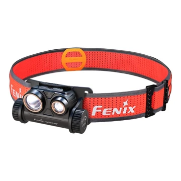 Fenix HM65RDTBLC - Linterna LED recargable LED/USB IP68 1500 lm 300 h negro/naranja