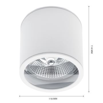 Foco de baño CHLOE AR111 1xGU10/15W/230V IP44 redondeado blanco