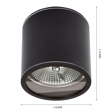 Foco de baño CHLOE AR111 1xGU10/15W/230V IP44 redondeado negro