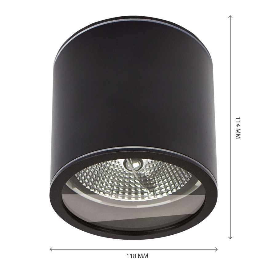 Foco de baño CHLOE AR111 1xGU10/15W/230V IP44 redondeado negro