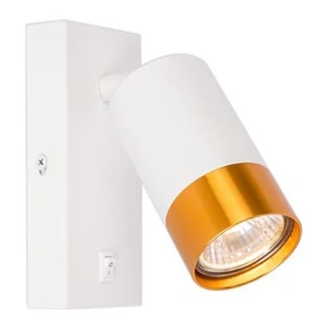 Foco de pared 1xGU10/35W/230V blanco/dorado