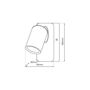 Foco de pared ANDY 1xGU10/8W/230V negro/dorado