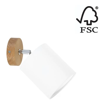 Foco de pared APRILLIA 1xE27/25W/230V roble blanco - certificado FSC