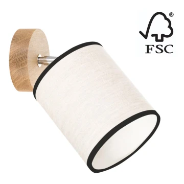 Foco de pared BOHO 1xE27/25W/230V roble - certificado FSC