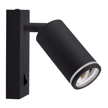 Foco de pared con interruptor 1xGU10/35W/230V negro