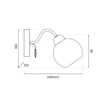 Foco de pared CONNOR 1xE27/15W/230V cromo brillante/blanco