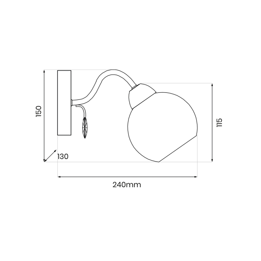 Foco de pared CONNOR 1xE27/15W/230V cromo brillante/blanco