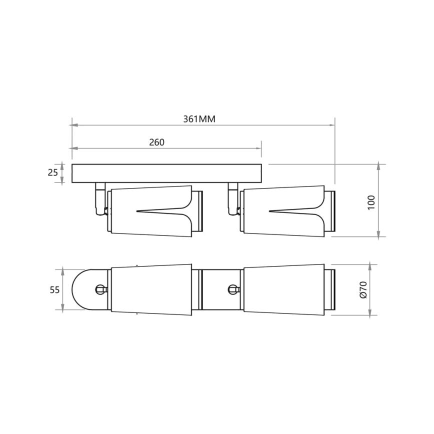 Foco FLOR 2xGU10/8W/230V blanco