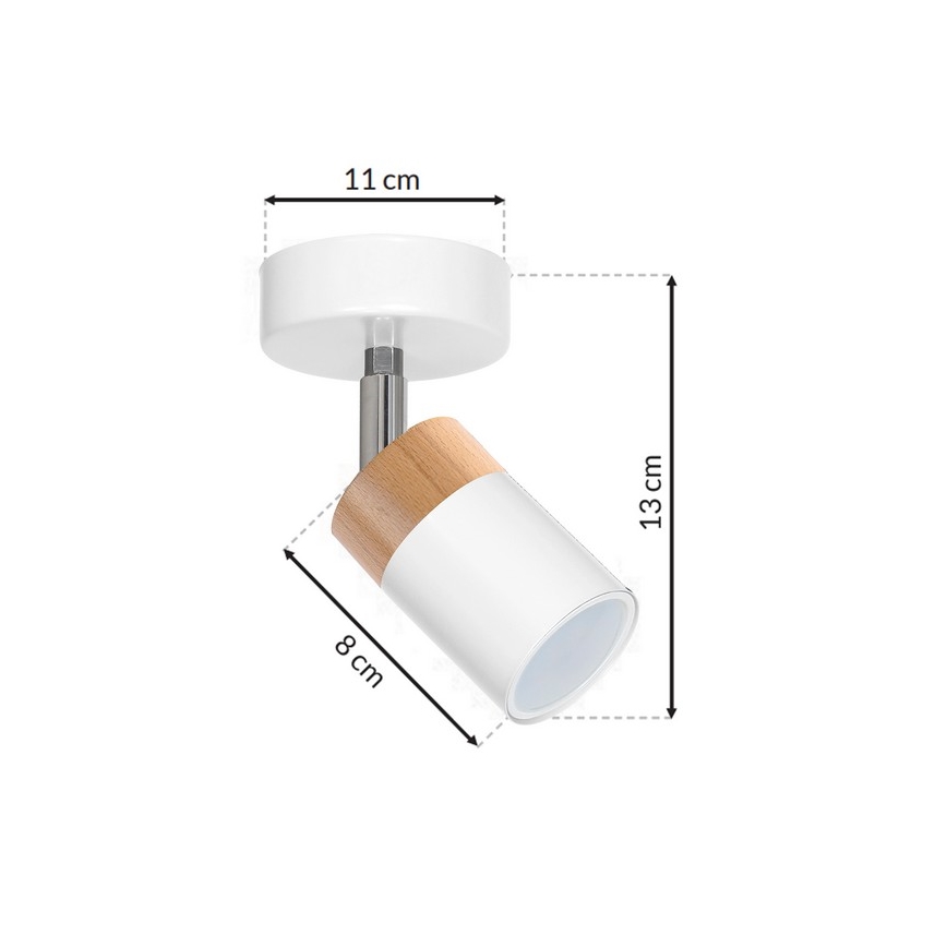 Foco JOKER WHITE WOOD 1xGU10/8W/230V