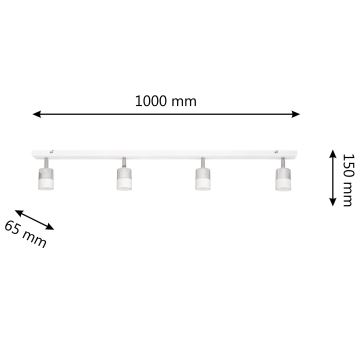 Foco LED TUBSSON 4xGU10/6,5W/230V blanco/cromo brillante