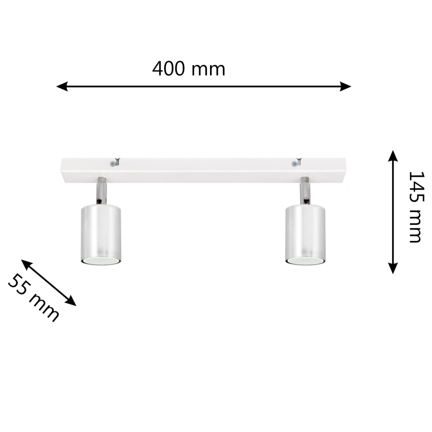 Foco LED TUNE 2xGU10/6,5W/230V cromo mate/blanco