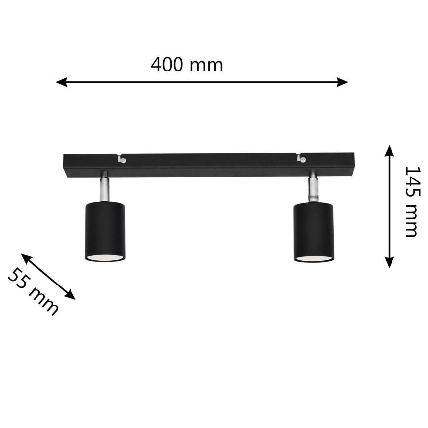 Foco LED TUNE 2xGU10/6,5W/230V negro