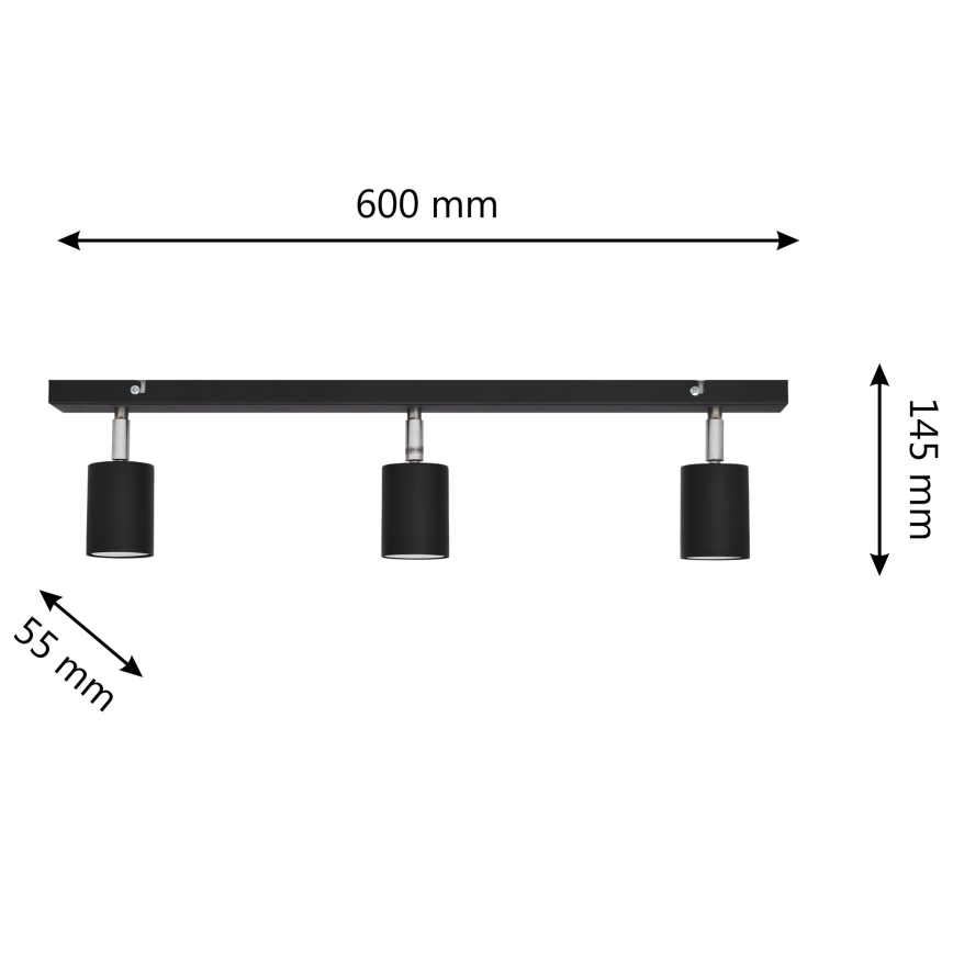 Foco LED TUNE 3xGU10/6,5W/230V negro