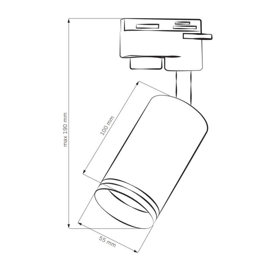 Foco para sistema de rieles PARIS 1xGU10/10W/230V negro