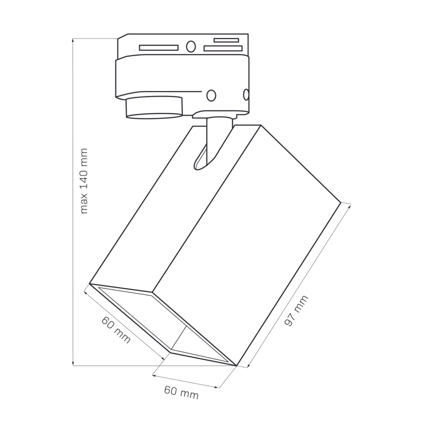 Foco para sistema de rieles SQUARE 1xGU10/10W/230V blanco