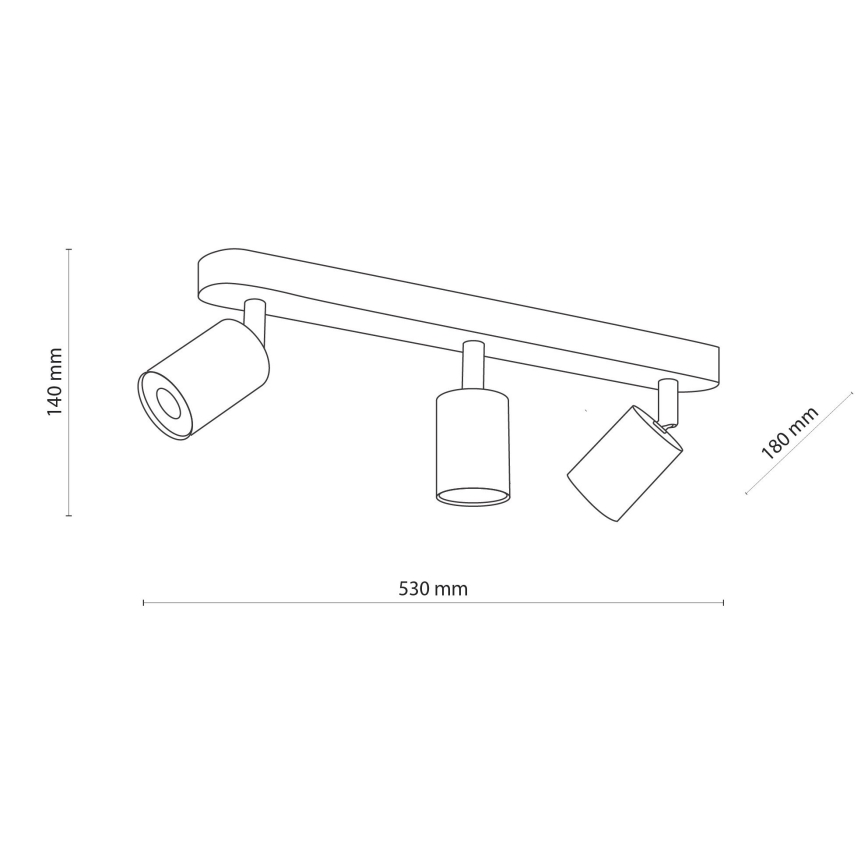 Foco TOP WOOD 3xGU10/10W/230V blanco/madera