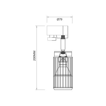 Foco VERTICAL para sistema de rieles 1xGU10/8W/230V blanco