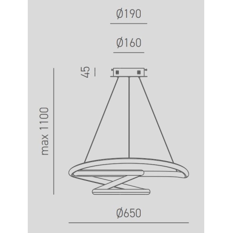 Gea Luce DIVA S G TITANIO - Lámpara de araña LED regulable DIVA LED/44W/230V gris