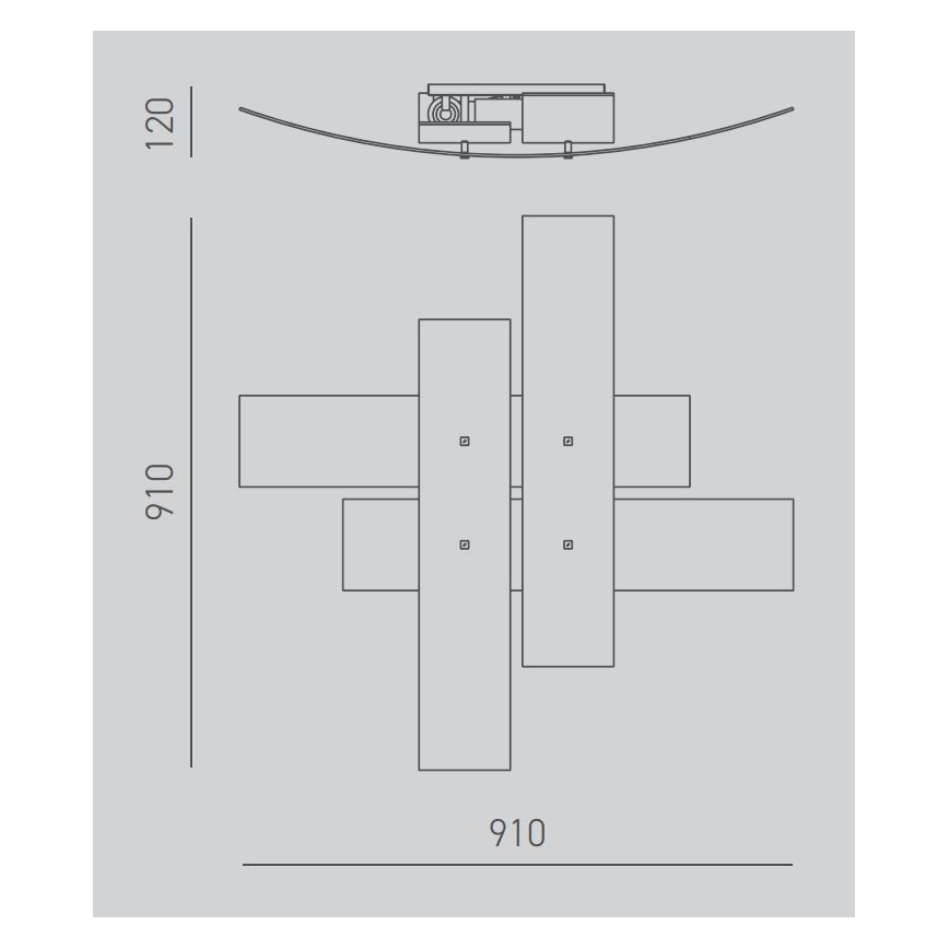 Gea Luce LARA P G oro - Plafón LARA 4xE27/52W/230V 91 cm dorado