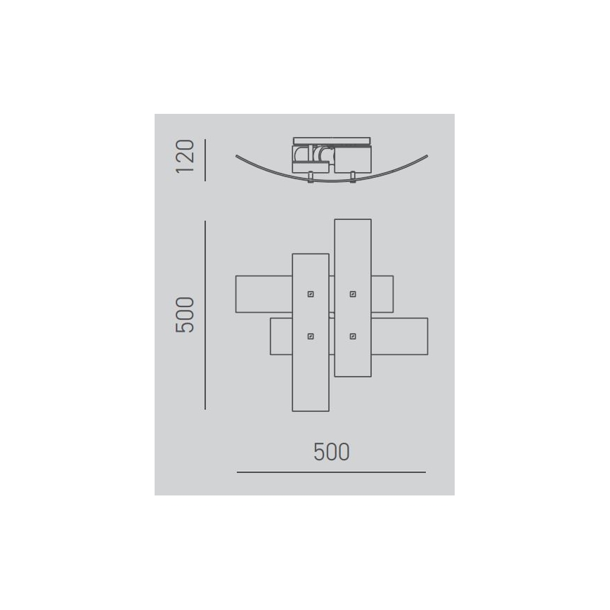 Gea Luce LARA P P arg - Plafón LARA 2xE27/52W/230V 50 cm plata