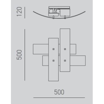 Gea Luce LARA P P oro - Plafón LARA 2xE27/52W/230V 50 cm dorado