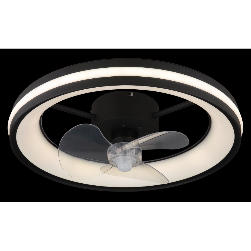 Globo - Plafón LED regulable con ventilador LED/30W/230V 2700-6500K negro + control remoto