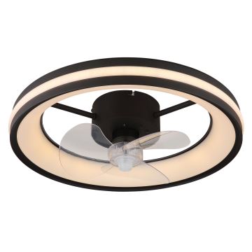 Globo - Plafón LED regulable con ventilador LED/30W/230V 2700-6500K negro + control remoto