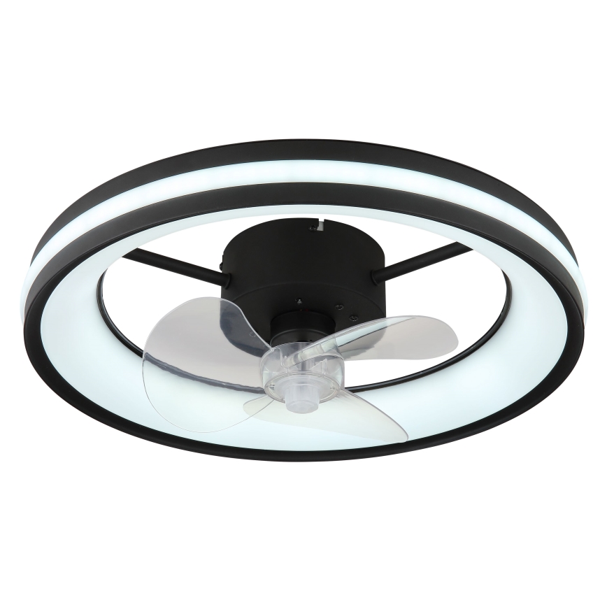 Globo - Plafón LED regulable con ventilador LED/30W/230V 2700-6500K negro + control remoto