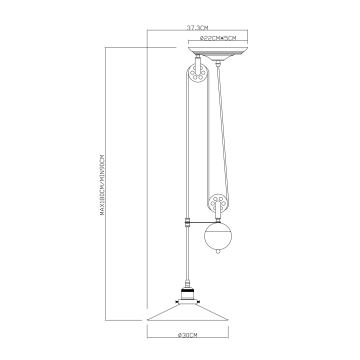 Globo - Lámpara colgante 1xE27/60W/230V