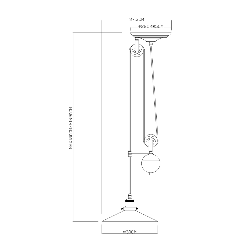 Globo - Lámpara colgante 1xE27/60W/230V